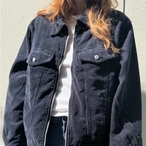 Brandy Melville Katie Corduroy Jacket: navy blue corduroy NWOT